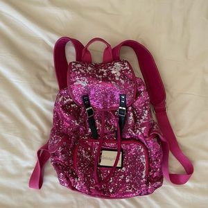 Hot pink Betsey Johnson sequin backpack